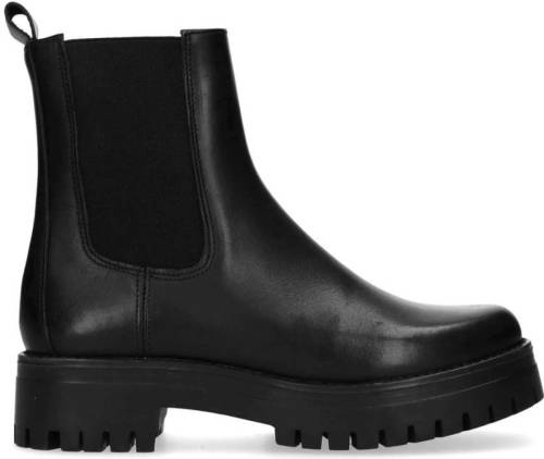 Sacha leren chelsea boots zwart