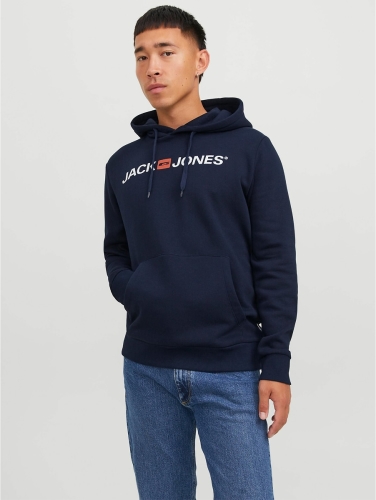 Jack & Jones ESSENTIALS hoodie met logo donkerblauw