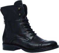 Manfield leren veterboots zwart