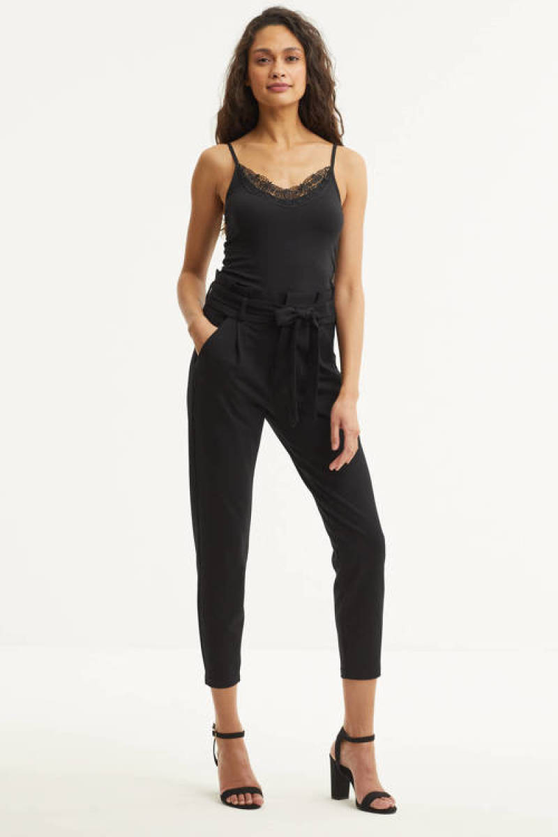 VERO MODA top met kant VMINGE zwart