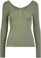 PIECES ribgebreide longsleeve met biologisch katoen zwart