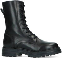 Manfield leren veterboots zwart
