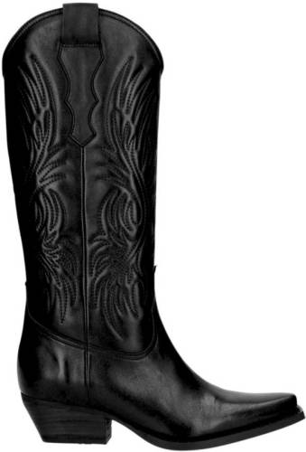 Sacha leren cowboylaarzen zwart