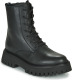 Bronx Groov-y leren veterboots zwart