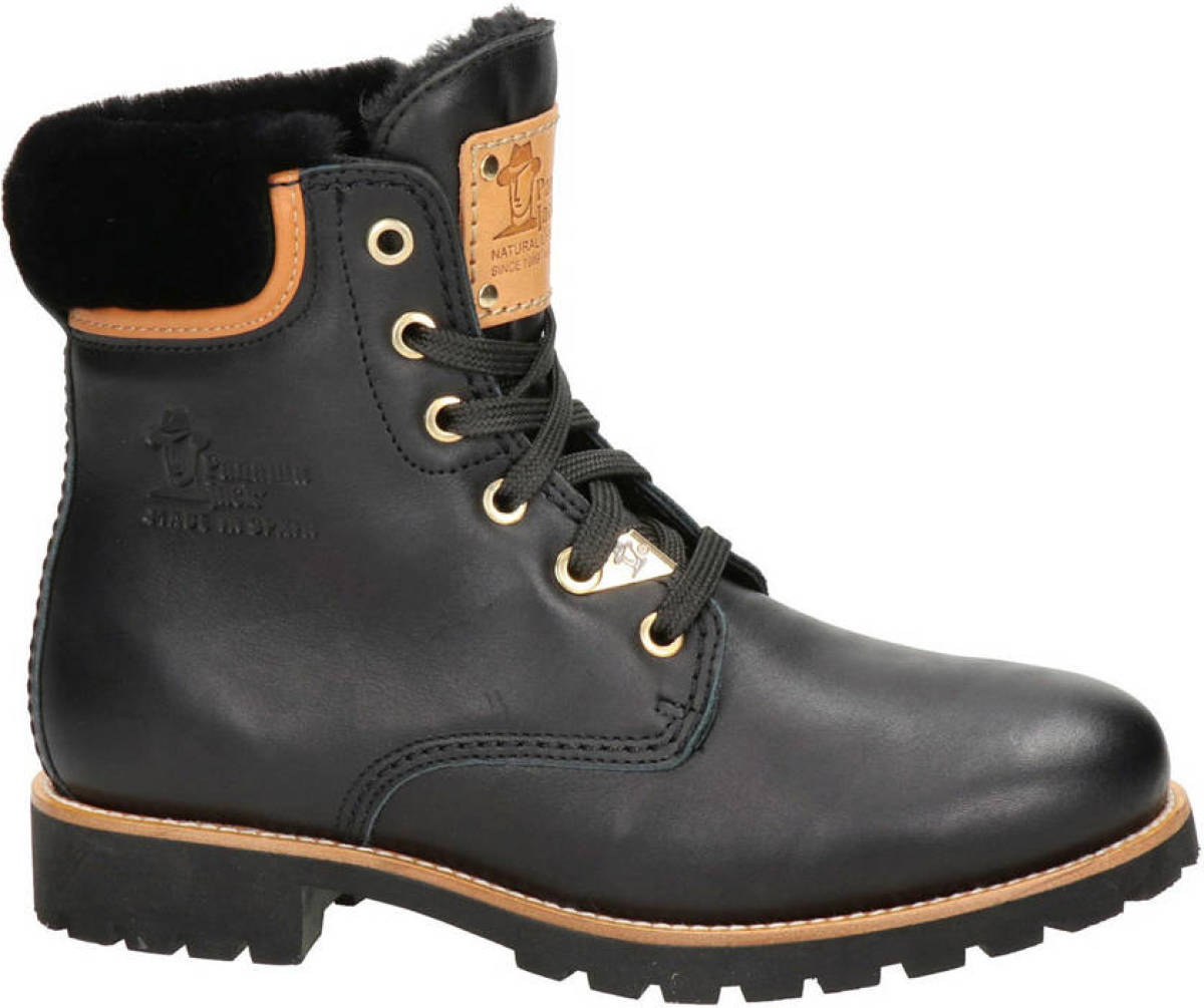 Panama Jack leren veterboots zwart