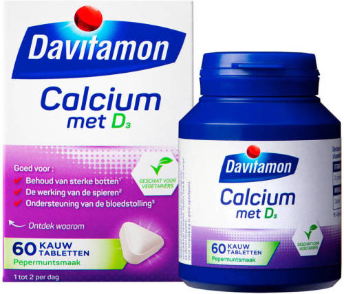 Davitamon calcium vitamine d3 pepermuntsmaak