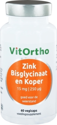 Vitortho Zink Bisglycinaat En Koper 15mg 250ug
