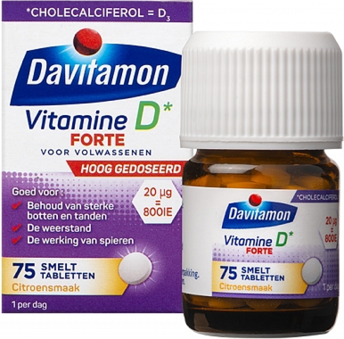 Davitamon Vitamine D3 Forte Smelttablet