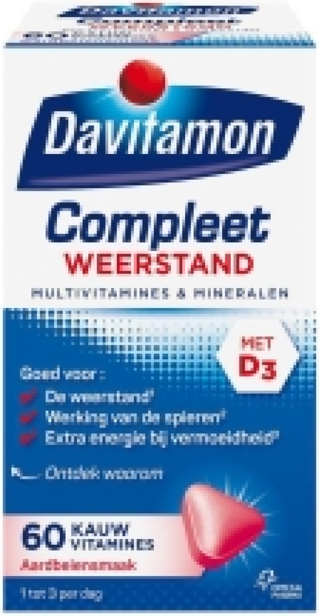 Davitamon Compleet Weerstand Kauwvitamines Aardbei