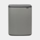 Brabantia Bo Touch Bin 2 x 30 Liter Mineral Concrete Grey