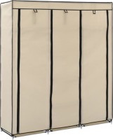 VidaXL Kledingkast met vakken en stangen 150x45x175 cm stof crème