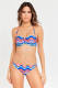 Venice Beach strapless bandeau bikinitop met all over print blauw/roze