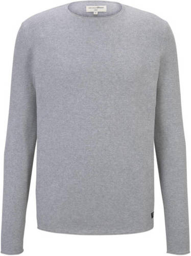 Tom tailor Denim fijngebreide trui lichtgrijs