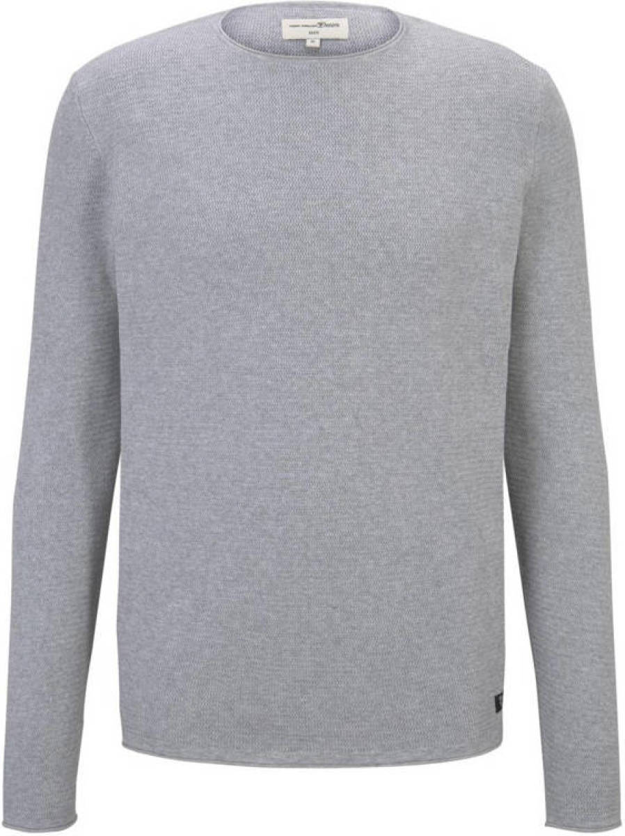Tom tailor Denim fijngebreide trui lichtgrijs