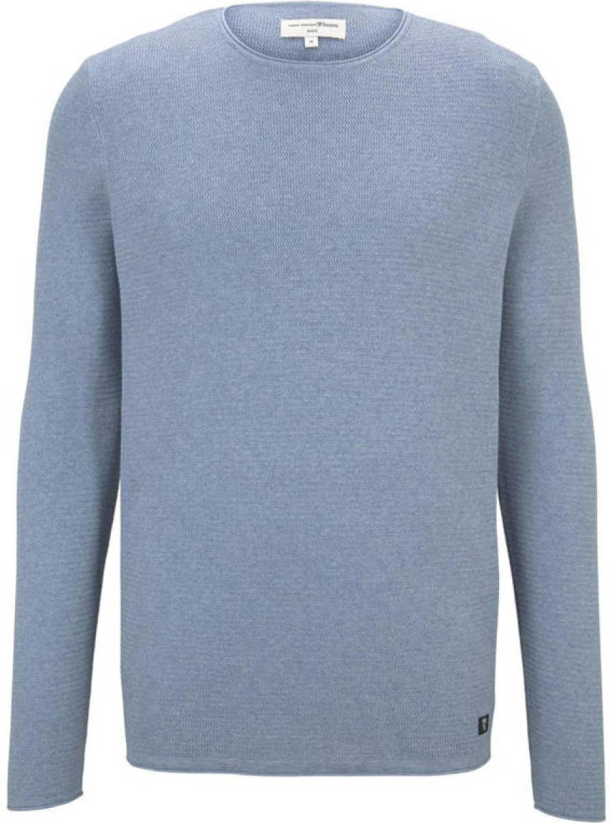 Tom tailor Denim fijngebreide trui lichtblauw