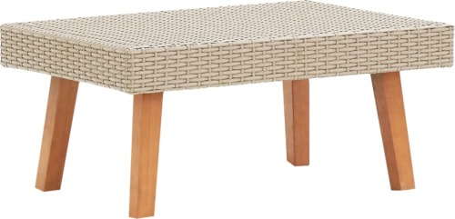 VidaXL Tuintafel poly rattan beige