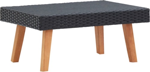 VidaXL Tuintafel poly rattan zwart