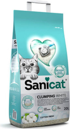 Sanicat Kattenbakvulling Clumping White Cotton Fresh 20 L