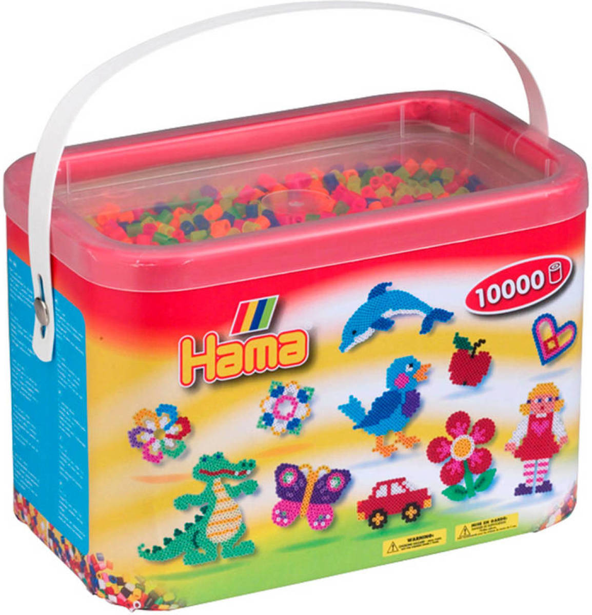 Hama strijkkralen in emmer - neonmix (051), 10.000 stuks