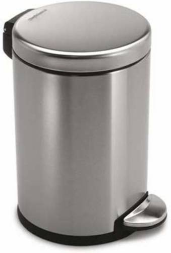 Simplehuman Roundstep pedaalemmer 4,5 l - zilverkleurig
