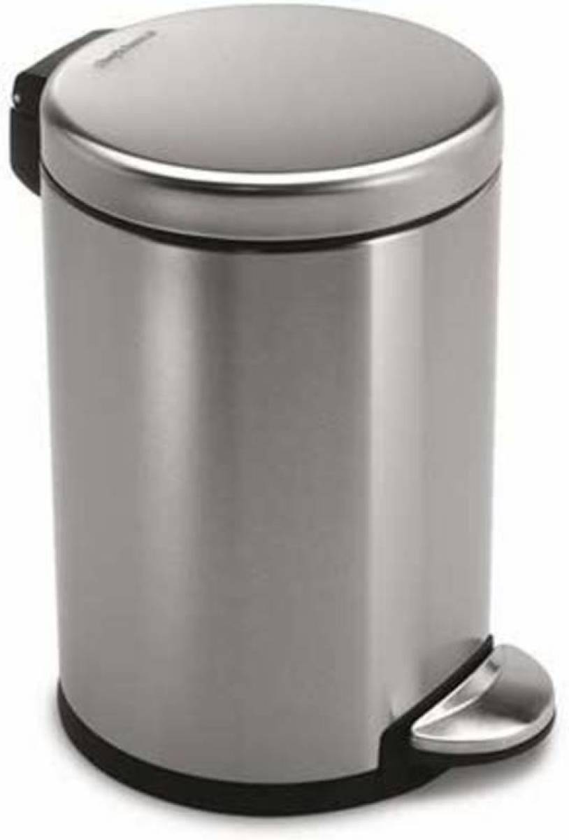 Simplehuman Roundstep pedaalemmer 4,5 l - zilverkleurig