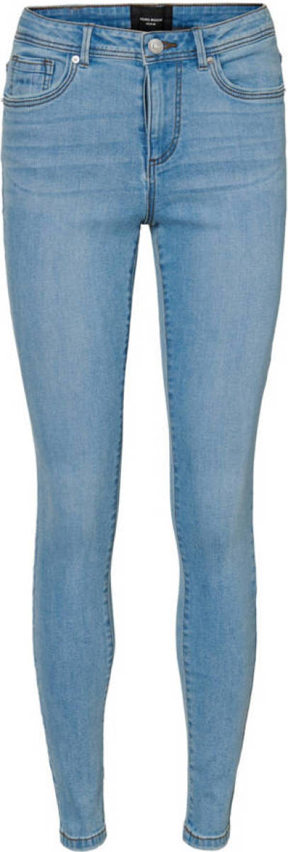 VERO MODA high waist skinny jeans met biologisch katoen light denim