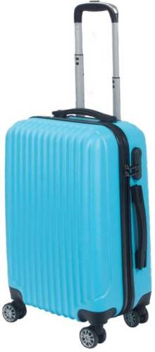 Lizzely Garden & Living Handbagage koffer 55cm blauw 4 wielen trolley met pin