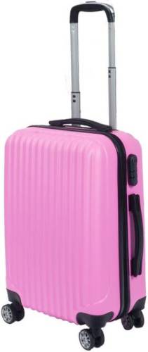 Lizzely Garden & Living Handbagage koffer 55cm roze 4 wielen trolley met pin
