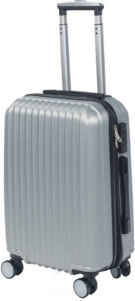 Lizzely Garden & Living Handbagage koffer 55cm zilver 4 wielen trolley met pin slot