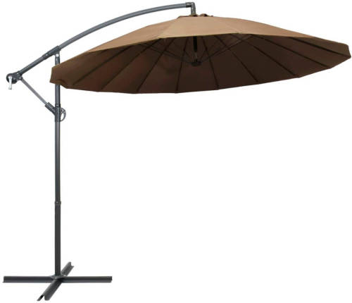 VidaXL Zweefparasol met aluminium paal 3 m taupe