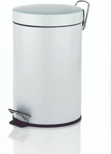 Monaco Pedaal Afvalemmer - 3 liter - Wit - Kela