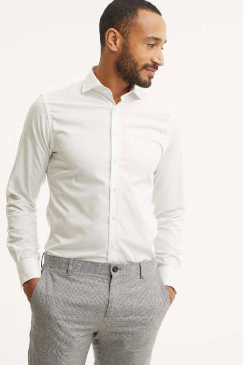 Profuomo slim fit overhemd wit