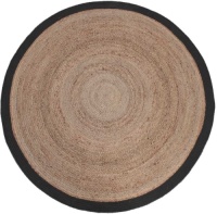LABEL51 Vloerkleed rond 150 cm jute zwart