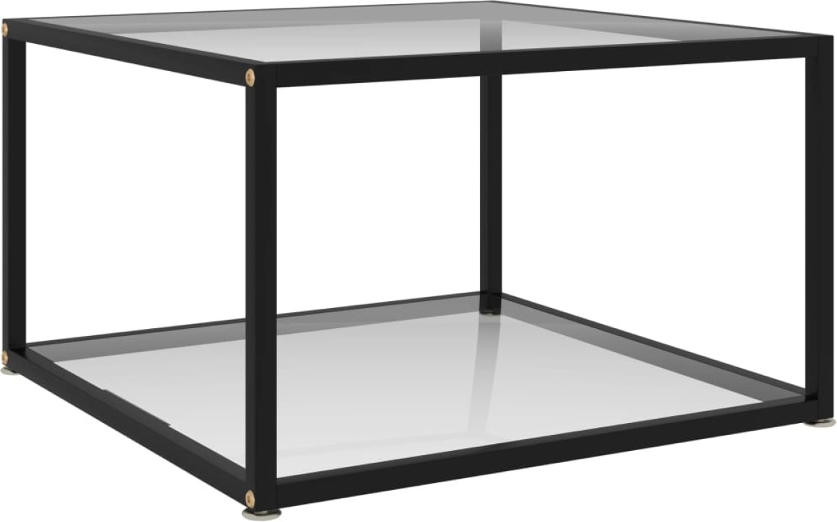 VidaXL Theetafel 60x60x35 cm gehard glas transparant