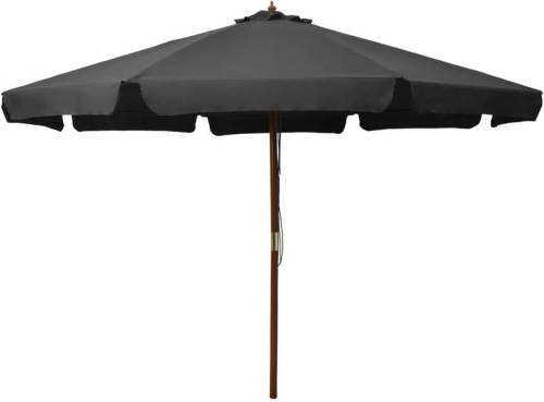 VidaXL Tuinparasol met houten paal 330 cm antraciet