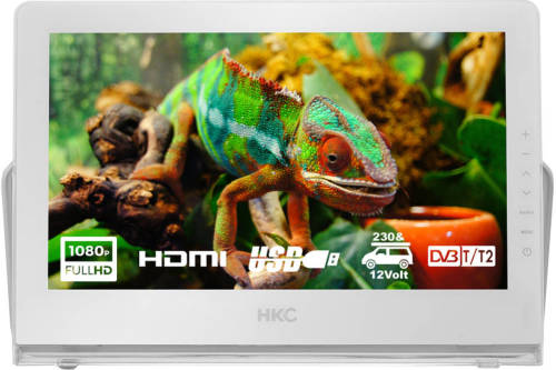 HKC P13H6 draagbare Full HD LED-tv 13inch, HDMI+USB, mediaspeler, ingebouwde batterij, 12V autolader, draagbare antenne