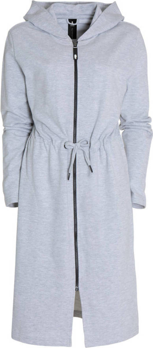 Seahorse jersey badjas met ritssluiting en capuchon lichtgrijs