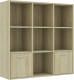 VidaXL Boekenkast 98x30x98 cm spaanplaat sonoma eikenkleurig