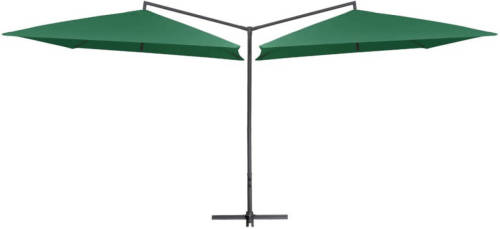 VidaXL Parasol dubbel met stalen paal 250x250 cm groen