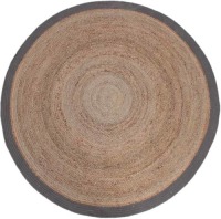 LABEL51 Vloerkleed rond 150 cm jute grijs