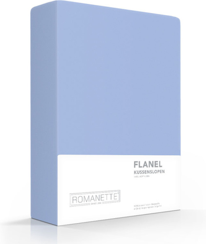 Romanette 2-PACK: Kussenslopen Verwarmend Flanel - Blauw