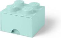 Set van 2 - Opberglade Brick 4, Aquablauw - LEGO