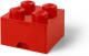 Set van 4 - Opberglade Brick 4, Rood - LEGO