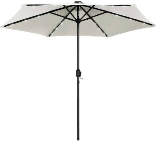 VidaXL Parasol met LED-verlichting en aluminium paal 270 cm zandwit