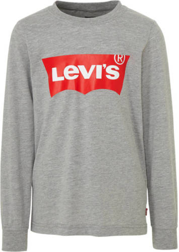 Levi's Kids longsleeve Batwing met logo grijs melange