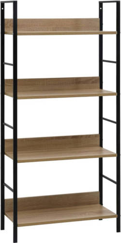 VidaXL Boekenkast 4 schappen 60x27,6x124,5 cm spaanplaat eikenkleurig