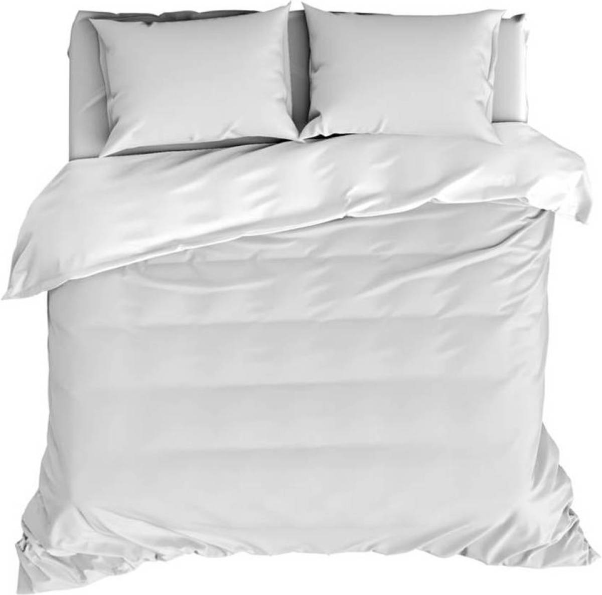 De Witte Lietaer Olivia dekbedovertrek - 2-persoons (200x200/220 cm + 2 slopen) - Katoen satijn - White