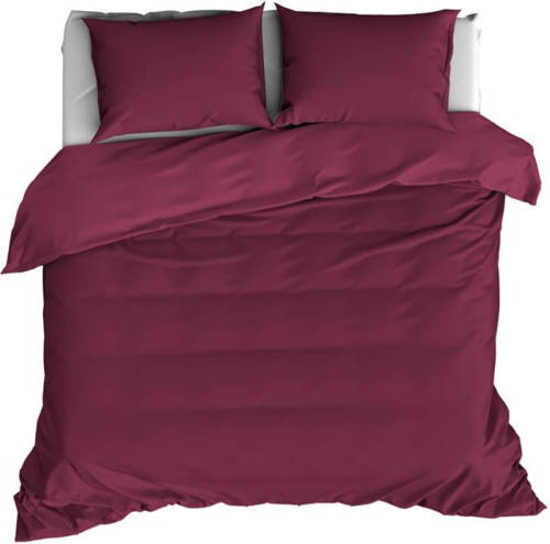 De Witte Lietaer Olivia dekbedovertrek - 2-persoons (200x200/220 cm + 2 slopen) - Katoen satijn - Beet Red