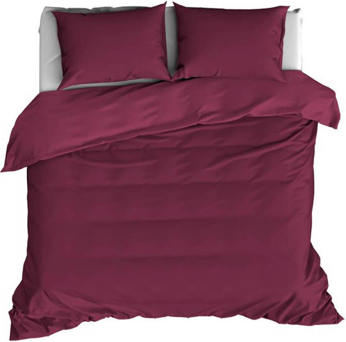 De Witte Lietaer Olivia dekbedovertrek - 2-persoons (200x200/220 cm + 2 slopen) - Katoen satijn - Beet Red