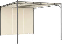 VidaXL Tuinprieel met zijgordijn 4x3x2,25 m crème